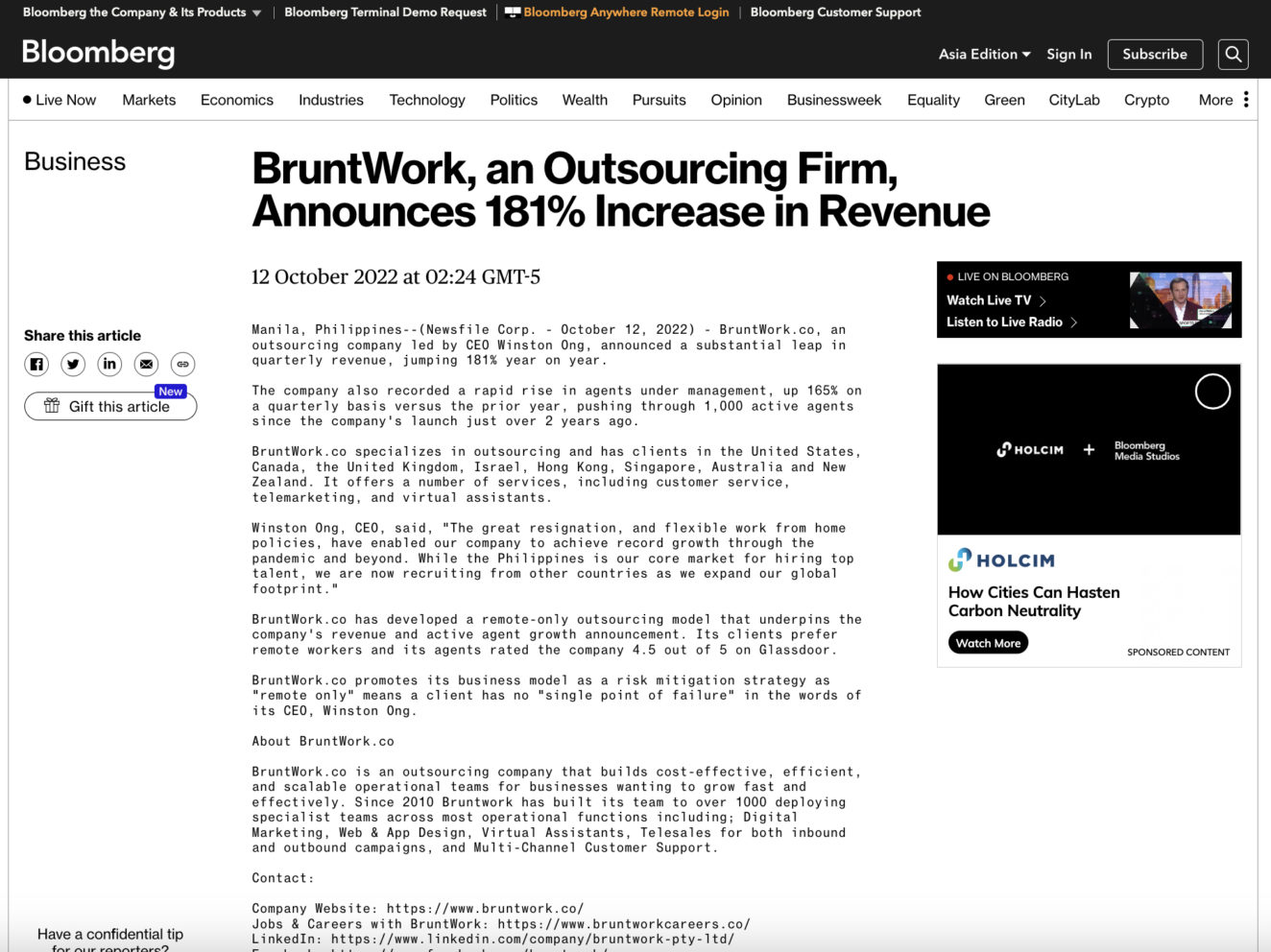 Bloomberg Arti cle BruntWork