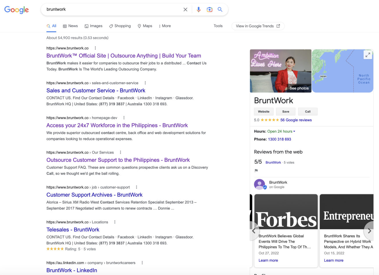 BruntWork's Google My Business