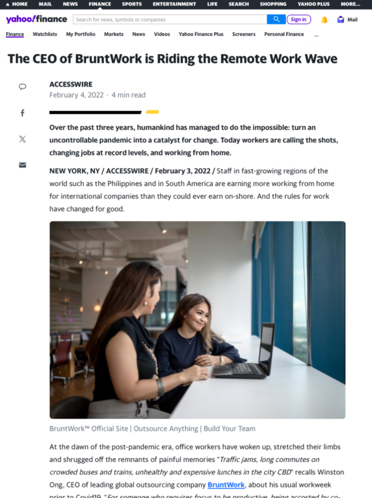 Published story on Yahoo Finance