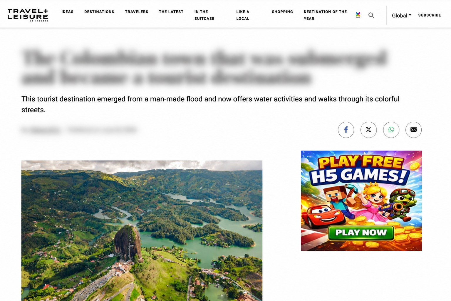 Sample Travel + Leisure placement by Baden Bower